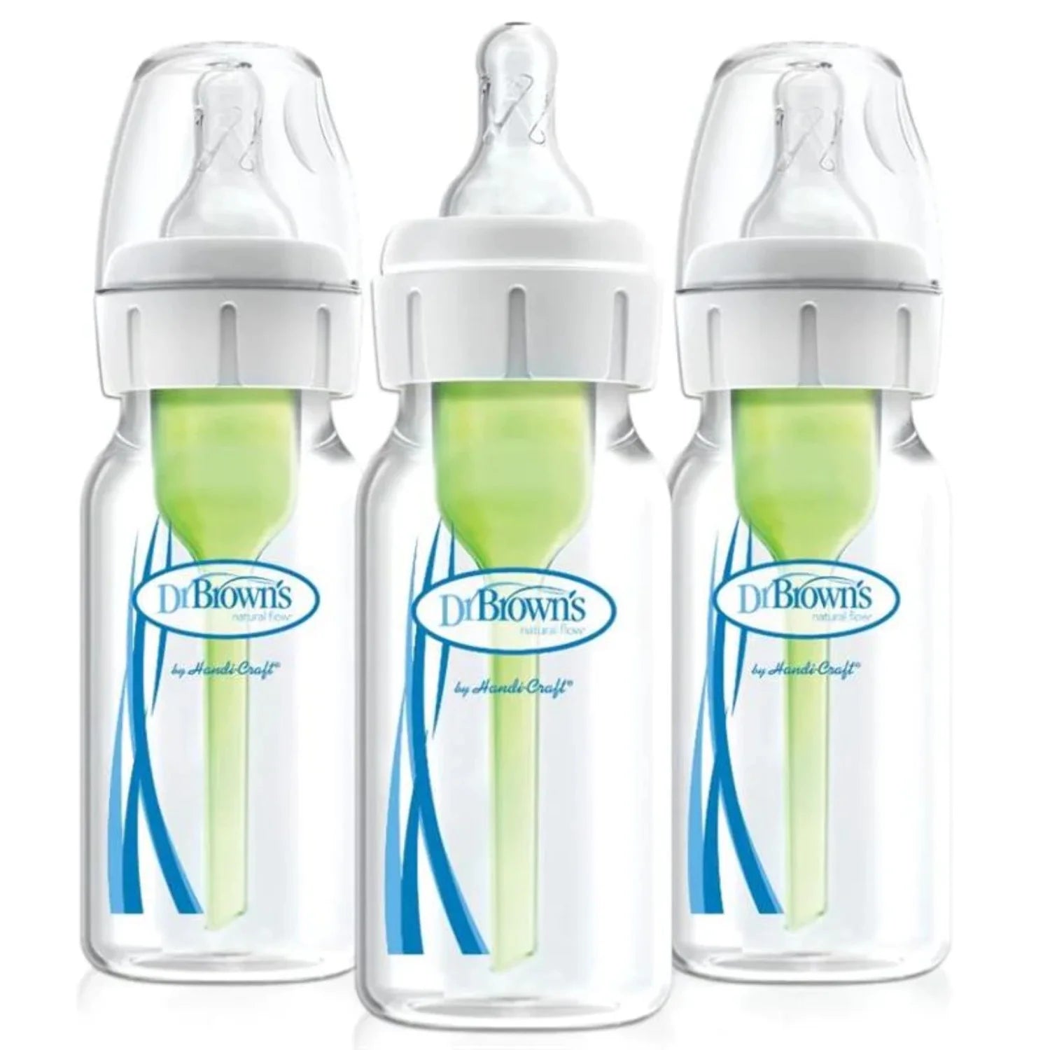 Anti-Colic Baby Bottles 3-Piece 4 Oz. - Green, One Size