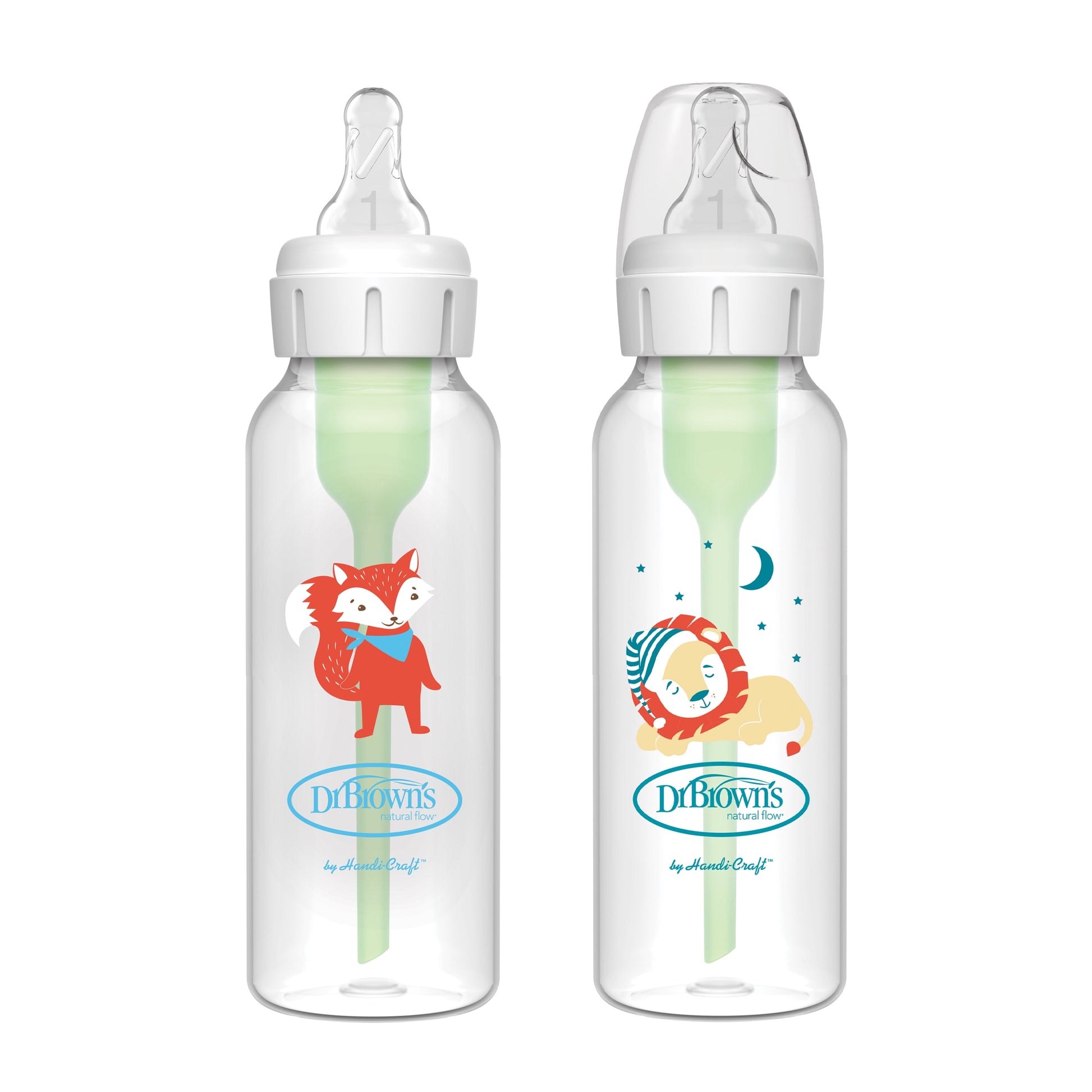 Natural Flow Anti-Colic Options+ Narrow Baby Bottle with Level 1 Slow Flow Nipple, BPA Free, 0M+, 2-Pack