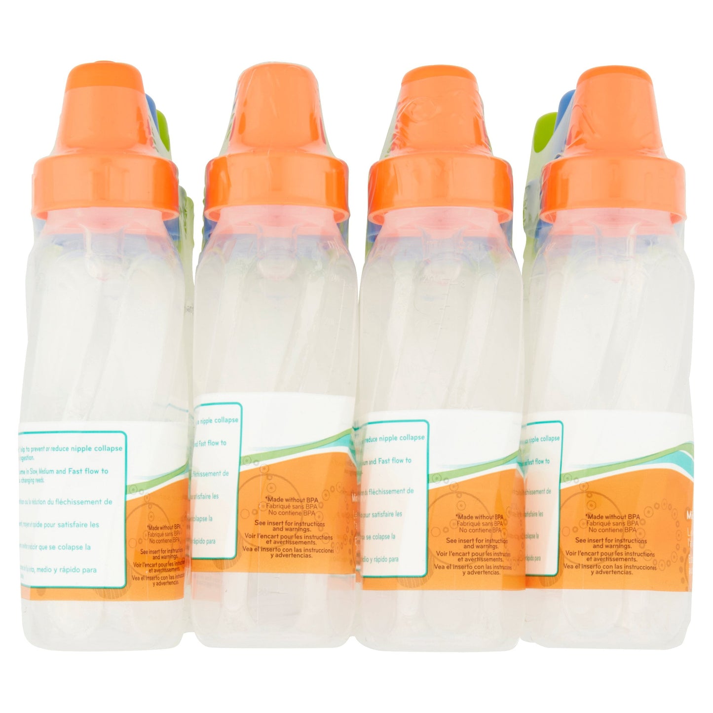 Evenflo Classic Bpa-Free Plastic Standard Baby Bottles, 8Oz, Teal/Green/Blue, 12Ct