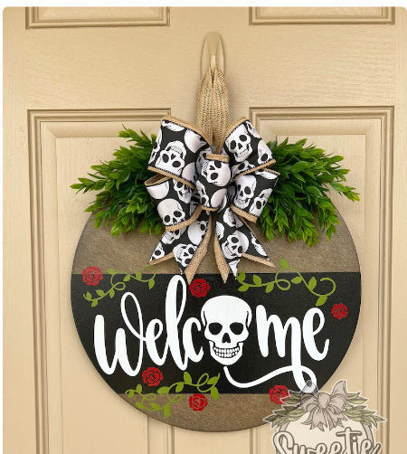 Halloween White Ghost BOO Doorplate Pendant
