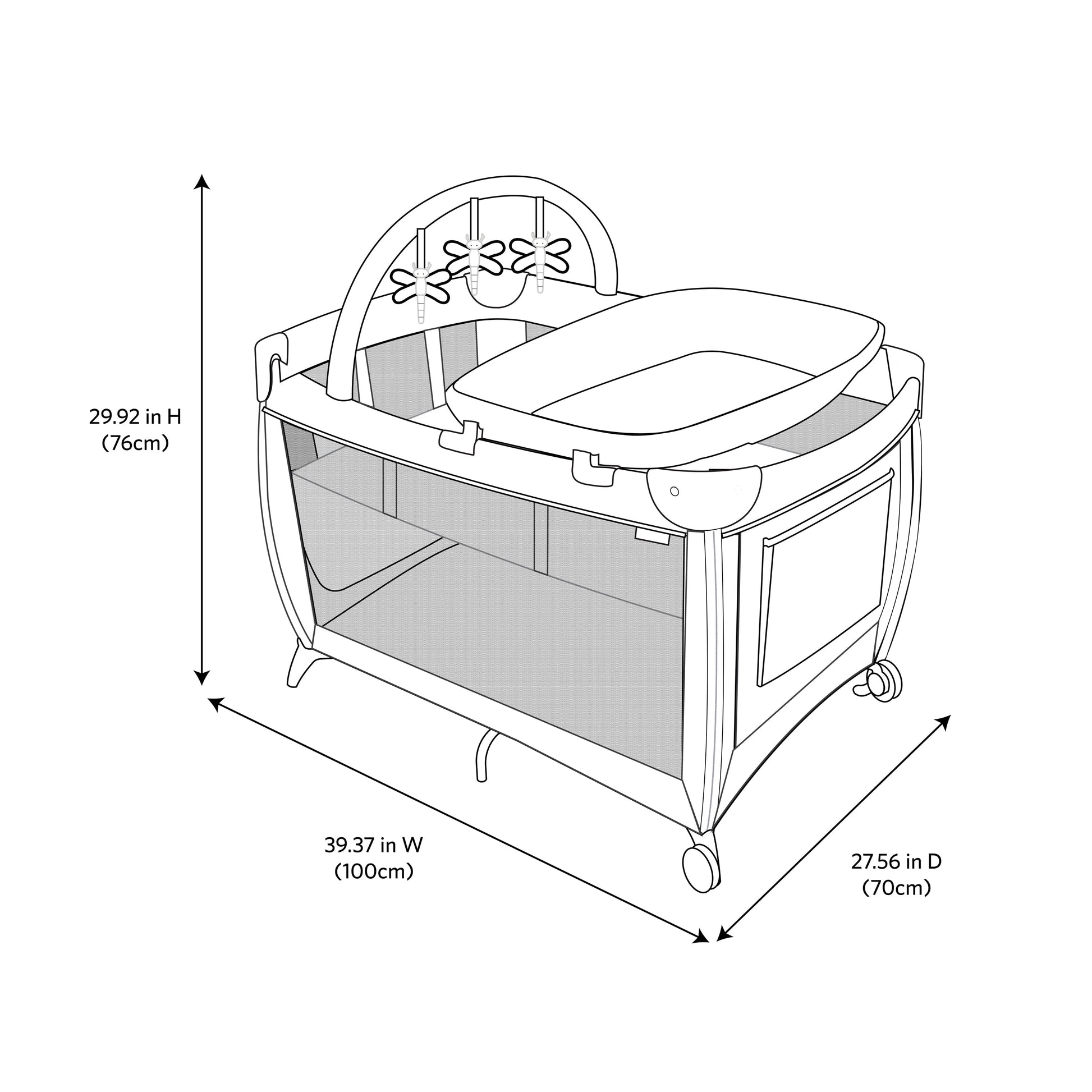 Willow Rocking Baby Play Yard with Full Size Bassinet, Stardust