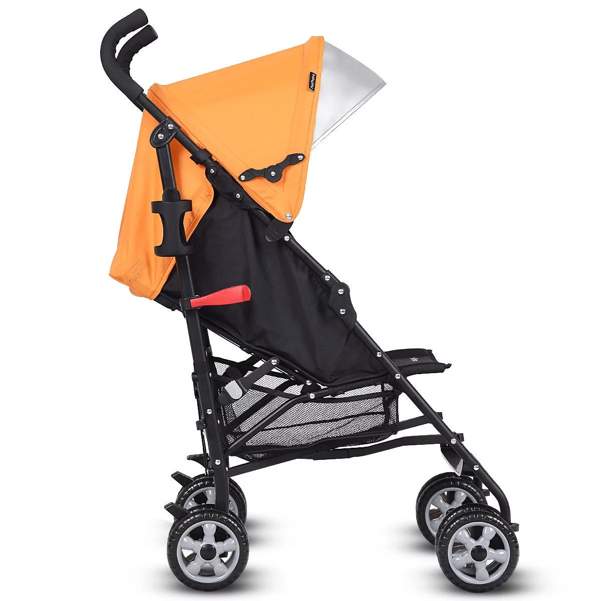 Folding Lightweight Baby Toddler Umbrella Travel Stroller with Storage Basket Orange